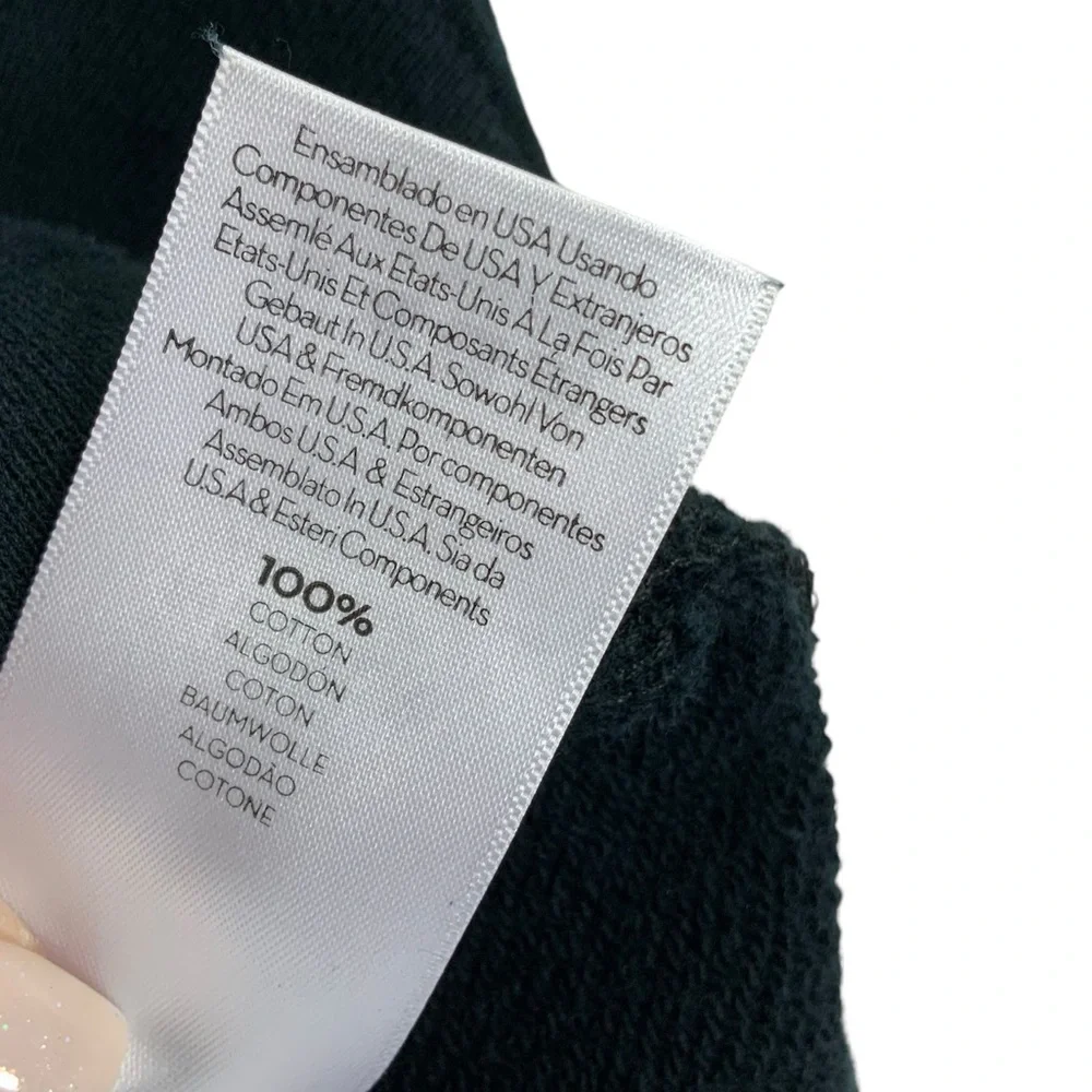 MOTHER The Tie Up Easy Sweatshirt Shoe Lace Top Black Size Large B24 - Picture 8 of 12